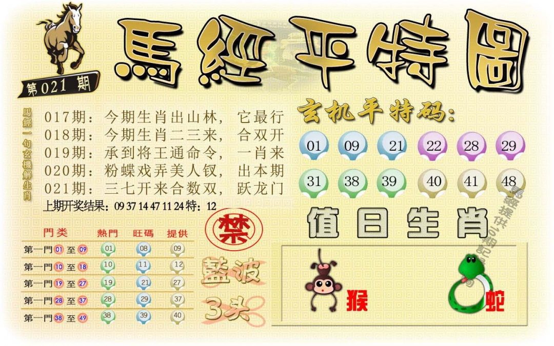 021期马经平特图[图]