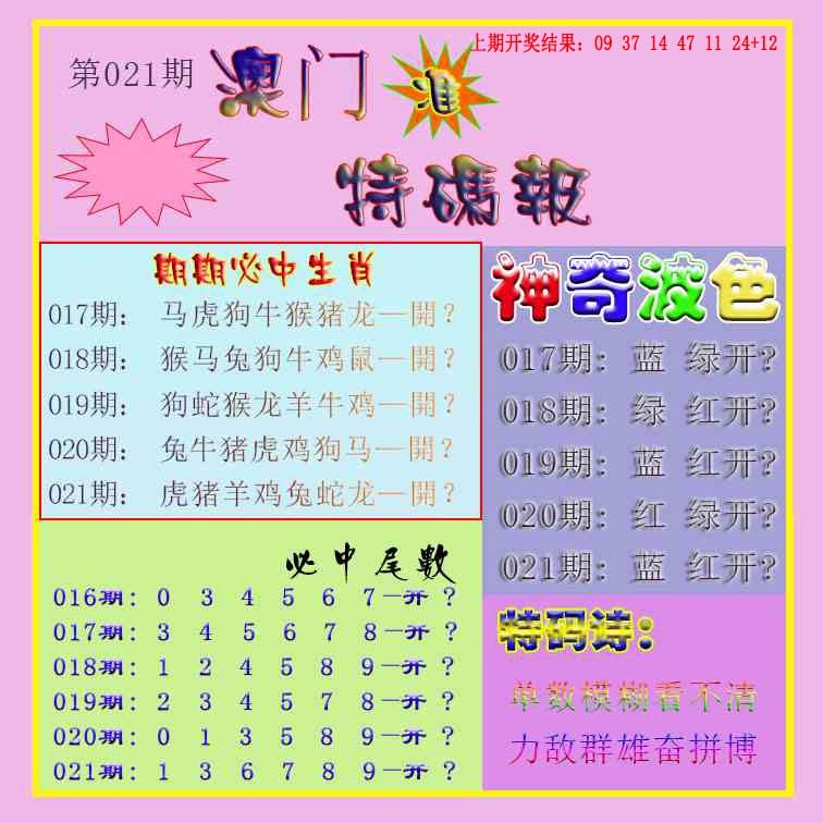 021期生财有道特码报[图]