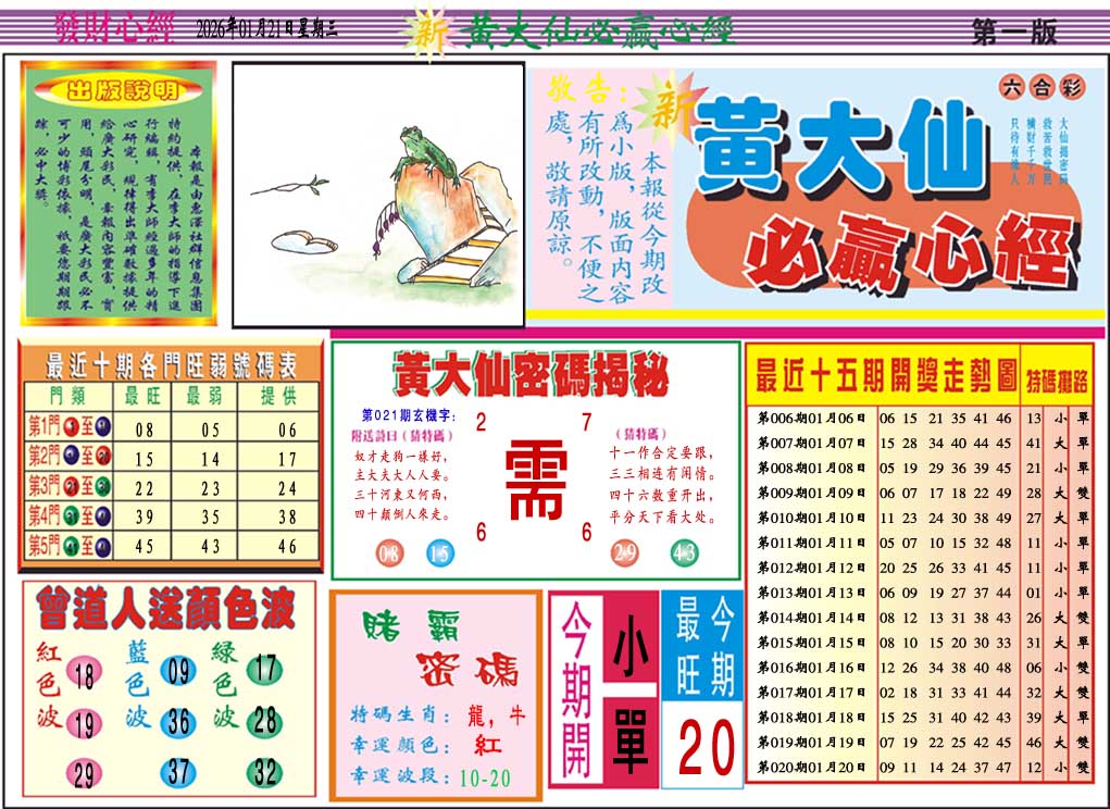 021期黄大仙必赢心经A[图]