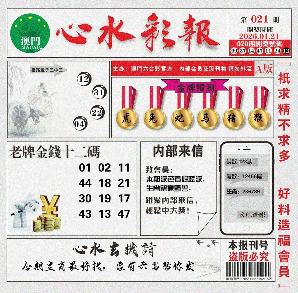 021期心水彩报[图]