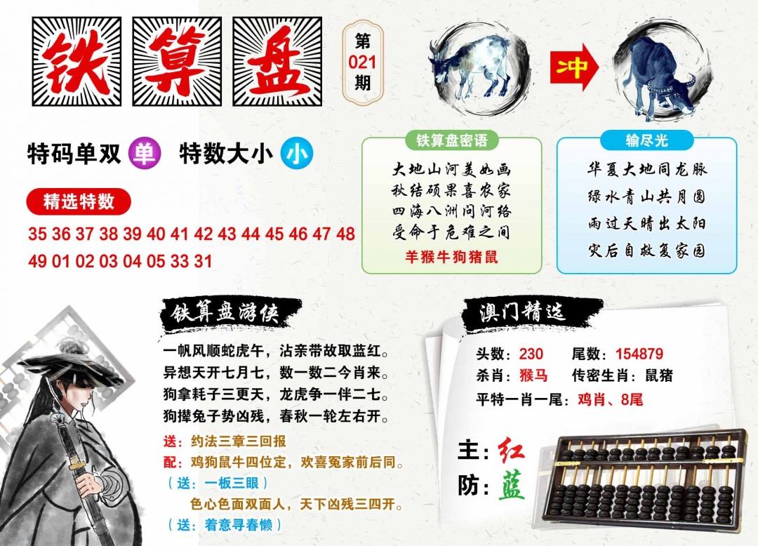 021期澳门铁算盘[图]