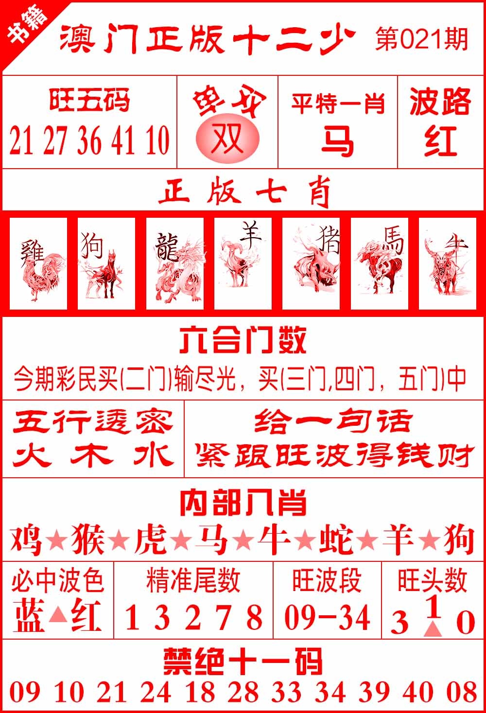 021期澳门十二少[图]