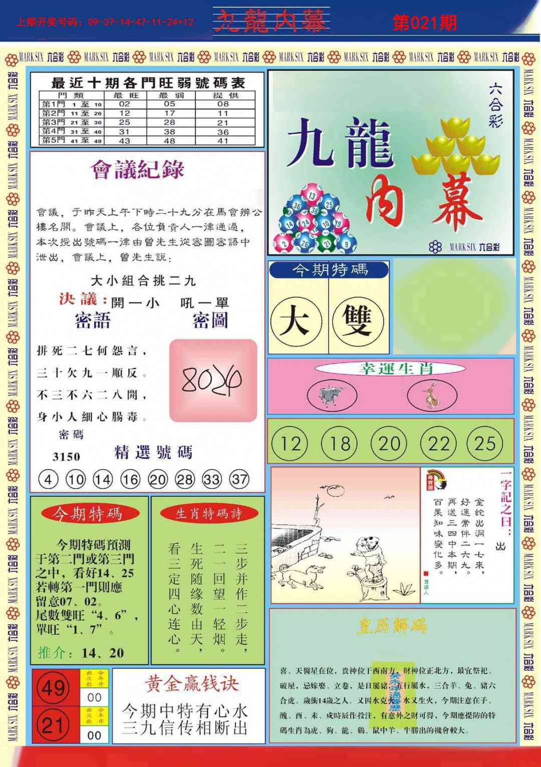 021期九龙内幕A[图]