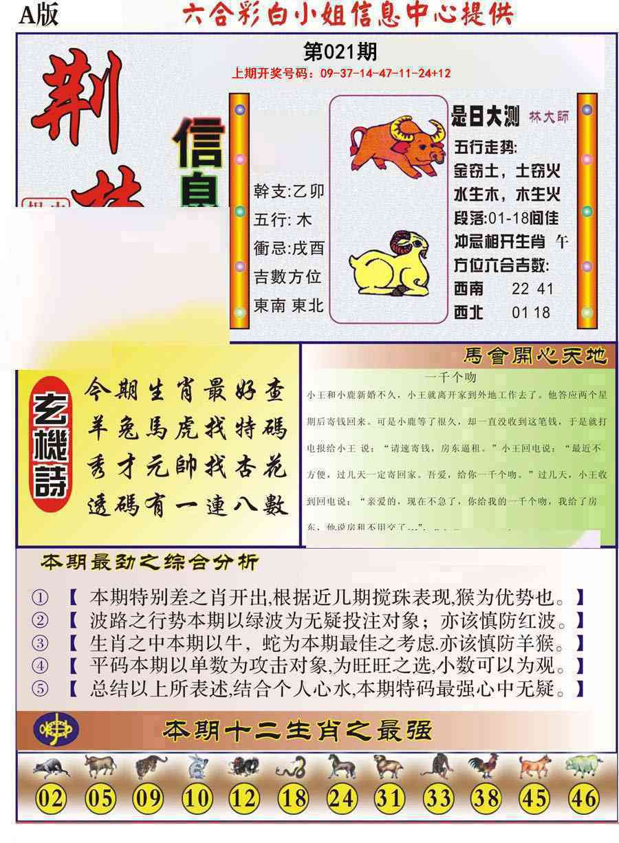 021期荆楚信息玄机A[图]