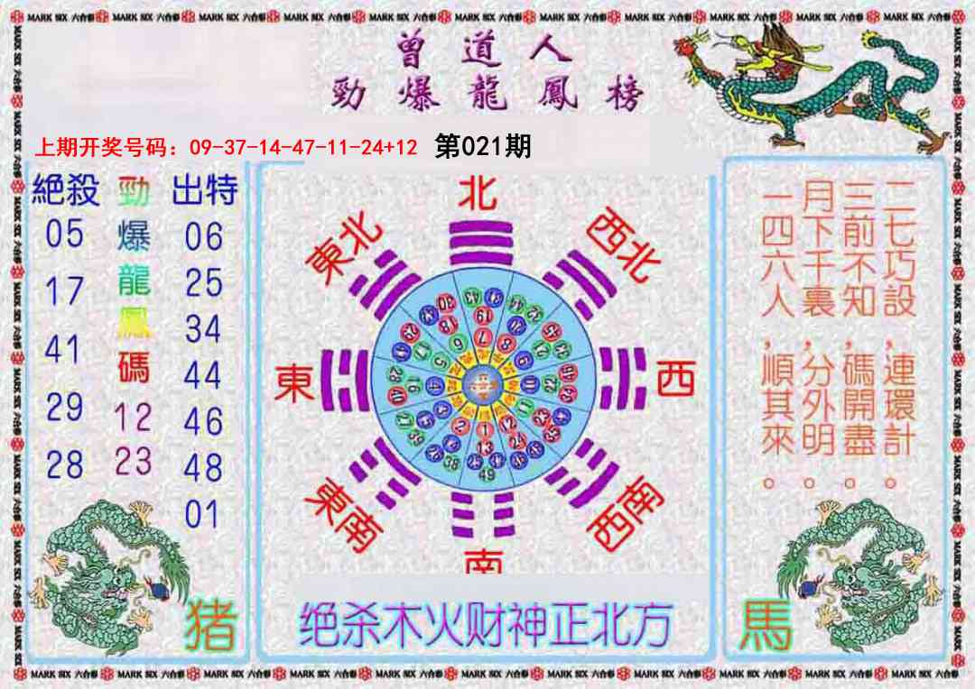 021期曾道人劲爆龙凤榜[图]