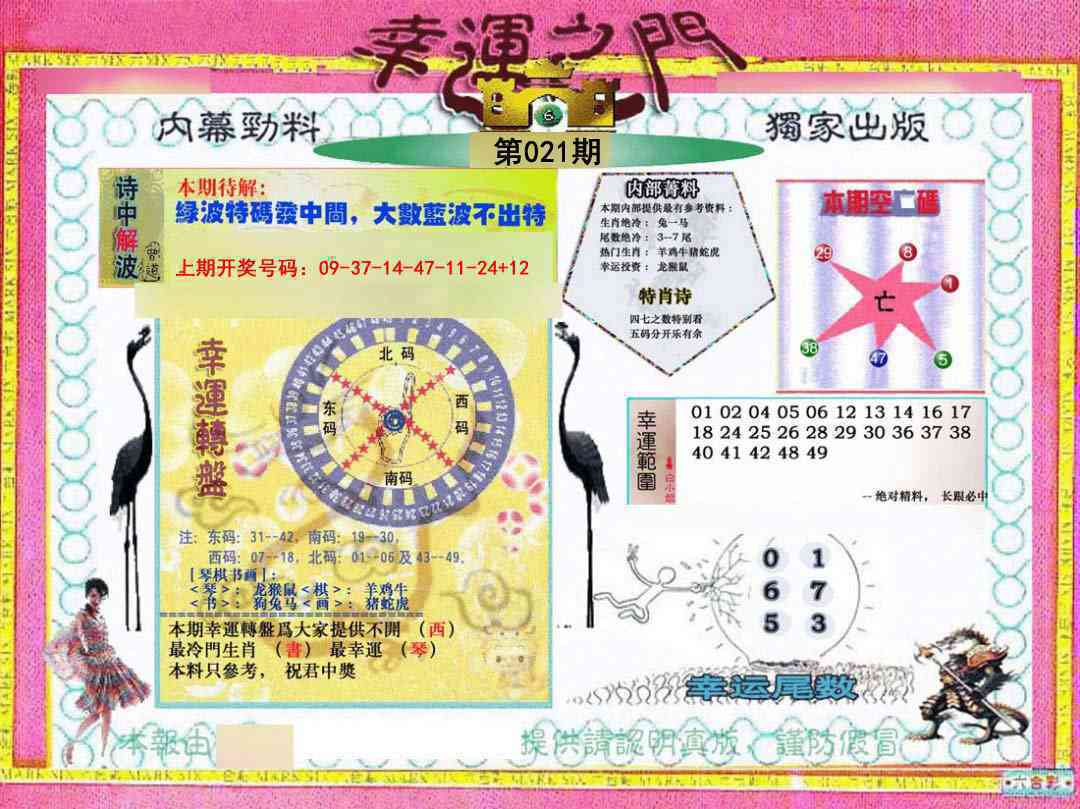021期幸运之门[图]