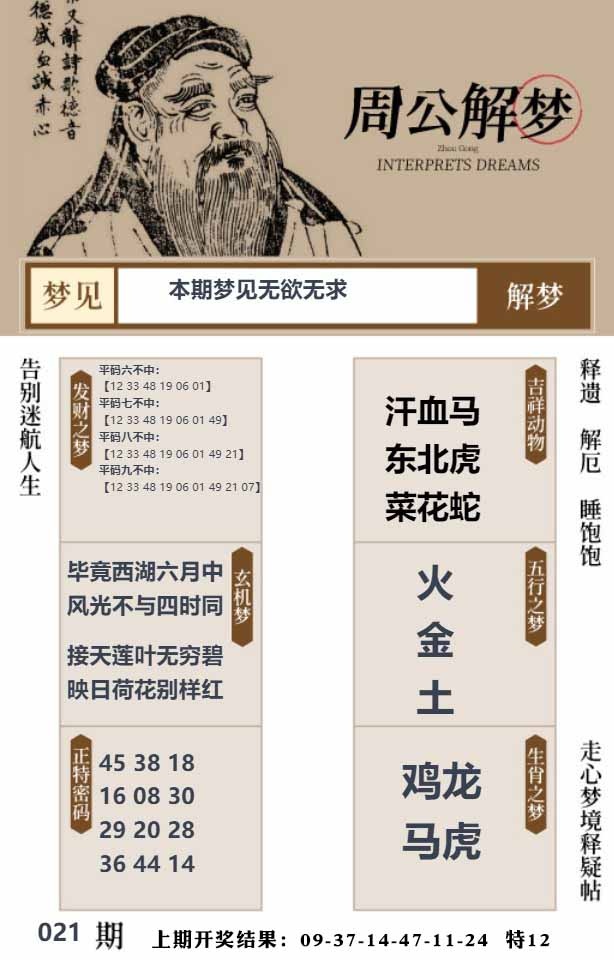 021期周公解梦贴[图]